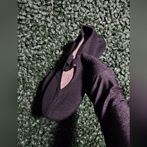 Black Knit Slip-On Shoes